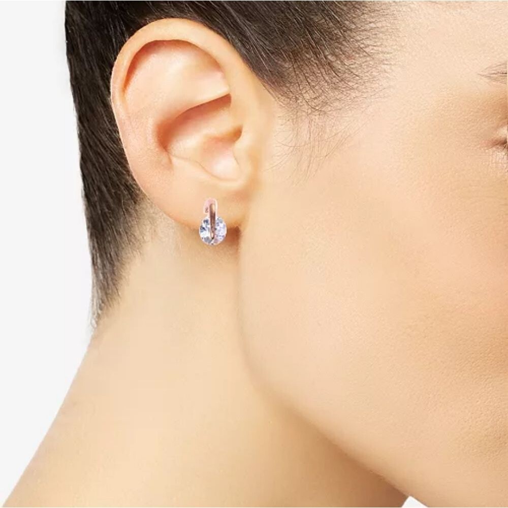 Givenchy Rose Gold and Silver Crystal Accent Earrings - Picture 2 of 6